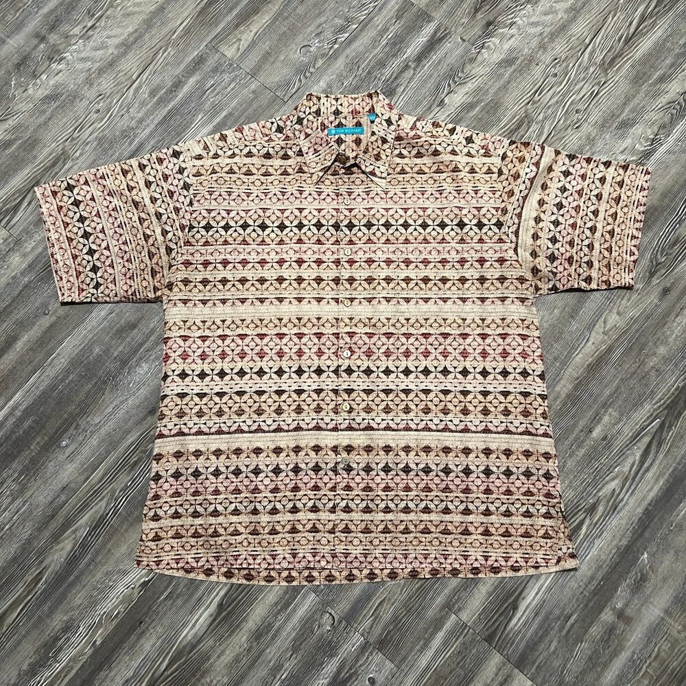 Tori Richard Made in Hawaii Geometric Aloha Shirt L
